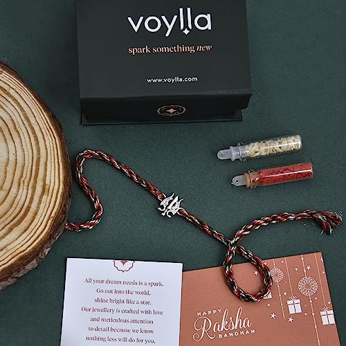 925 Silver Thread Rakhi with Roli Chawal Pack - Rakhi For Brother