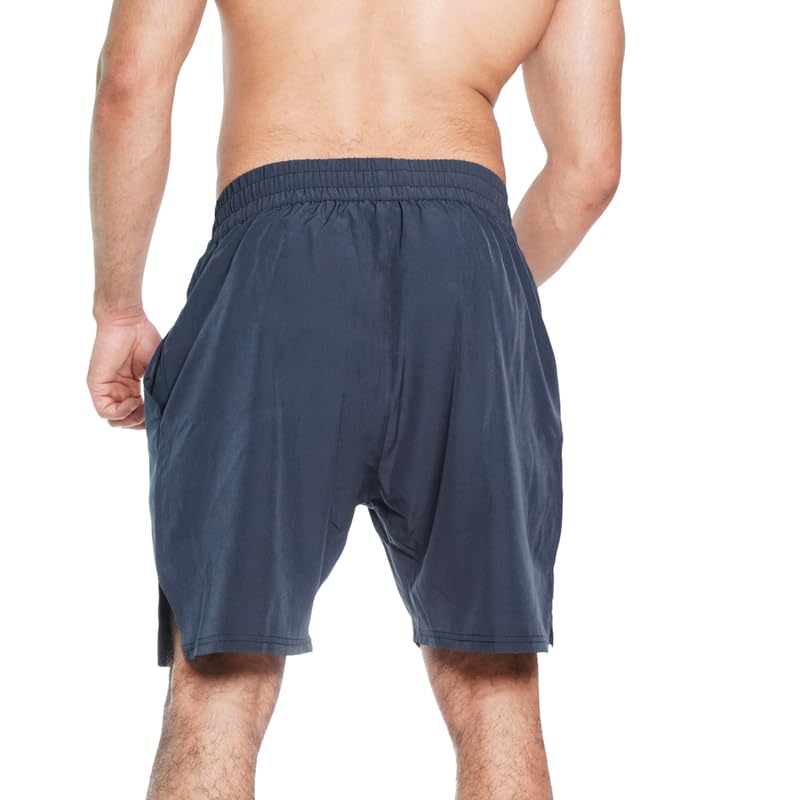 Image of ATICX Polyester Shorts for Men - Quick Dry Lightweight with Zipper Pockets - Gym, Running, Jogging, Training Half Pants for Basketball, Swimming, Badminton, Cycling, Football, Outdoor & Home Wear