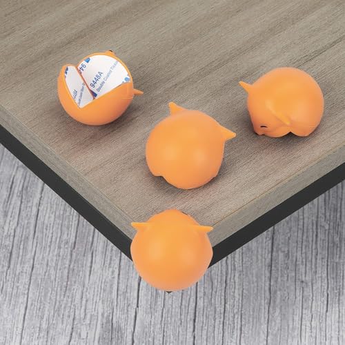 Image of Large Corner Protectors for Furniture, Adhesive Corner Guards, Cute Fox Shape Decorative Silicone Corner Guards Corner Protector for Table, Desk, Bookshelf, Bed Frame (Orange, 4 Pcs)