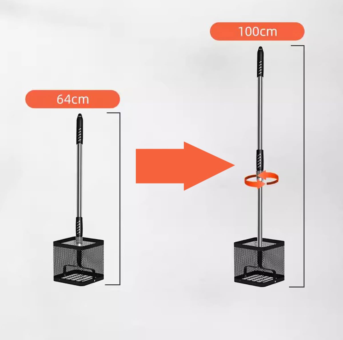 Recupero di palline da ping pong ad angolo regolabile con manico telescopico, tramoggia portatile per allenamento e uso in discoteca, strumento pieghevole in alluminio con custodia
