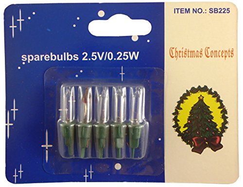 4 Push In Clear Replacement Spare Bulbs 2.5v 0.25w with 1 Fuse Bulb