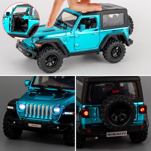 Modelo de auto 1:32 Wrangler Rubicon azul miniatura 3