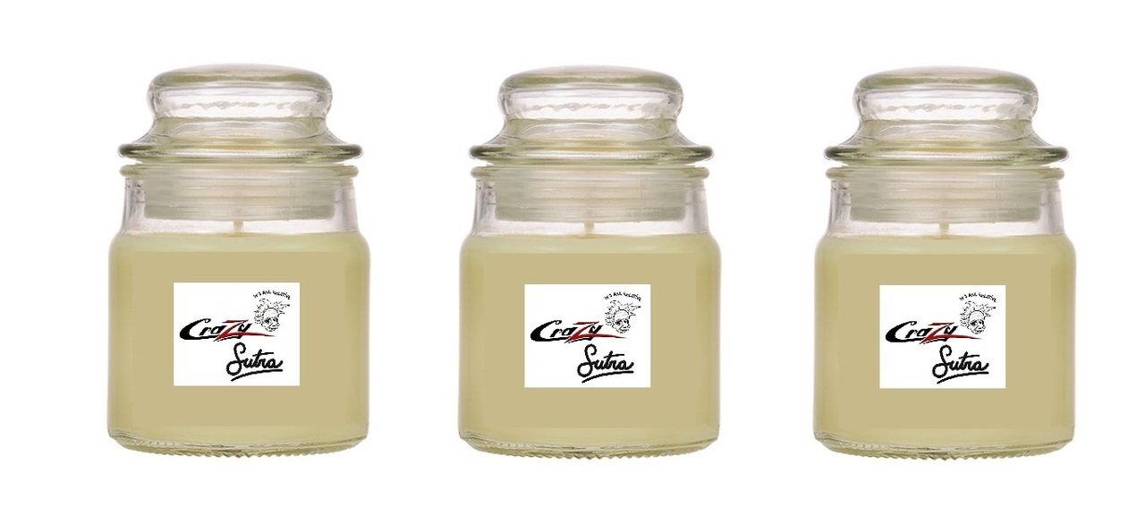 Crazy Sutra Set of 3 Highly Fragranced Jar Candles, 2.65 Oz Wax Each, Sandalwood + Sea Breeze + Sea Breeze