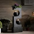 SERBILHOME 46.05 Inch Large Outdoor Water Fountains and Waterfalls with Led Lights Sphere Garden Fountain Indoor Tall Waterfall Feature for Home Decor Patio Yard Pool