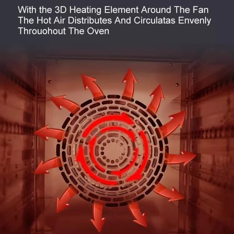 Space-Saving Convection Oven with Large Capacity, Energy Efficient with Adjustable Temperature and Timer, Perfect for Baking, Roasting, and Toasting in Busy Households