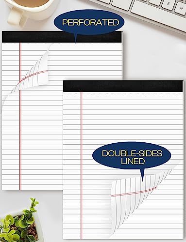 Legal Pads 8.5 x 11 White Note Pads Paper 8-1/2 x 11 Lined Paper Pad 8.5 x 11 White Legal Pad 6 Pack Notepads 8.5 x 11 Lined Writing Pads of Paper 8.5 x 11 Notepad White Paper Pads image 4
