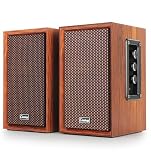 40W Computer Speakers, Bluetooth Bookshelf Speakers,2.0 AC Powered Wooden PC Speakers with Strong Bass,7.28" X 2 AC Powered USB/Bluetooth PC Speakers USB Input for DSP Speaker for Laptop,PC (5201-EU)