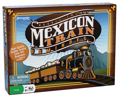 Pressman 3928 Mexican Train Dominoes - Beautiful Color Dot Double 12 Dominoes Set thumb #6