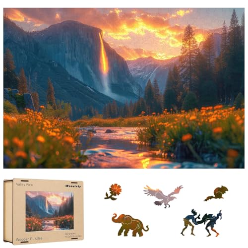 Reouinty Wooden Puzzle for Adult 500 Piece, Valley View Landscape Puzzle | Jigsaw Puzzle Home Decor miniatura 1