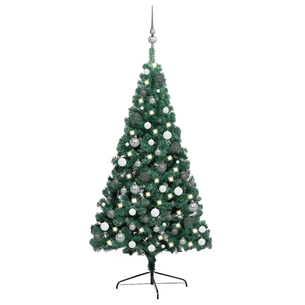 Demi-arbre de Noël artificiel vert pour illuminer vos soirées en famille dans le salon