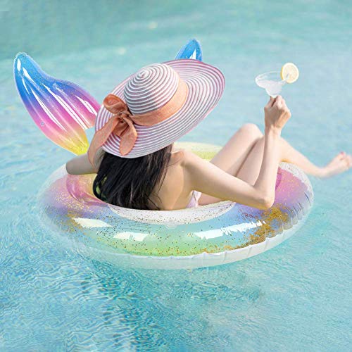 Image of Inflatable Swim Ring for Adults | Pool Floater Tube for 3+ Yrs Kids| Waist Safety Float for Swimming Practice| Durable Circle Rider for Beach, Lake, Pool Party| Summer Water Fun- 60cm