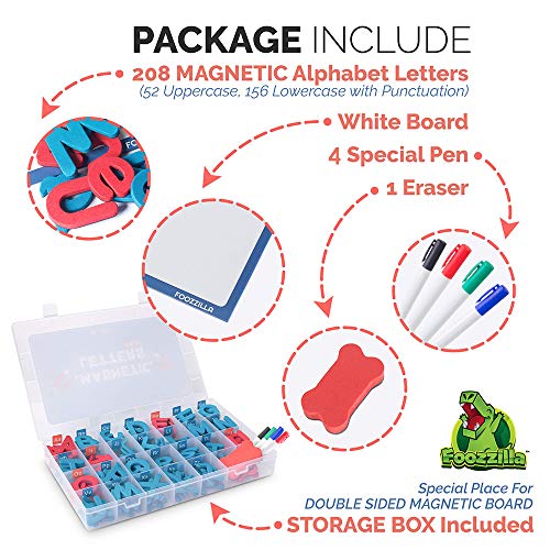 Magnetic Letters & Numbers Board – School Letters & Board Pack – Alphabet Learning Game Board For Kids – For Spelling & Learning Activities – 286 Fully Magnetic Letters Included – Depositing Box #TOP2