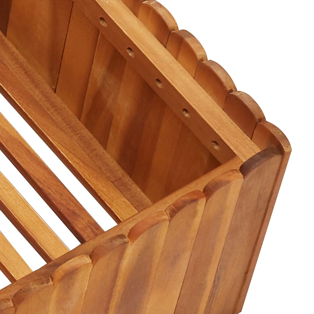 vidaXL Letto Rialzato da Giardino Fioriera Rustica Naturale Aiuola Elegante Portafiori Piante Vaso Giardinaggio 100x100x25 cm Legno Massello di Acacia