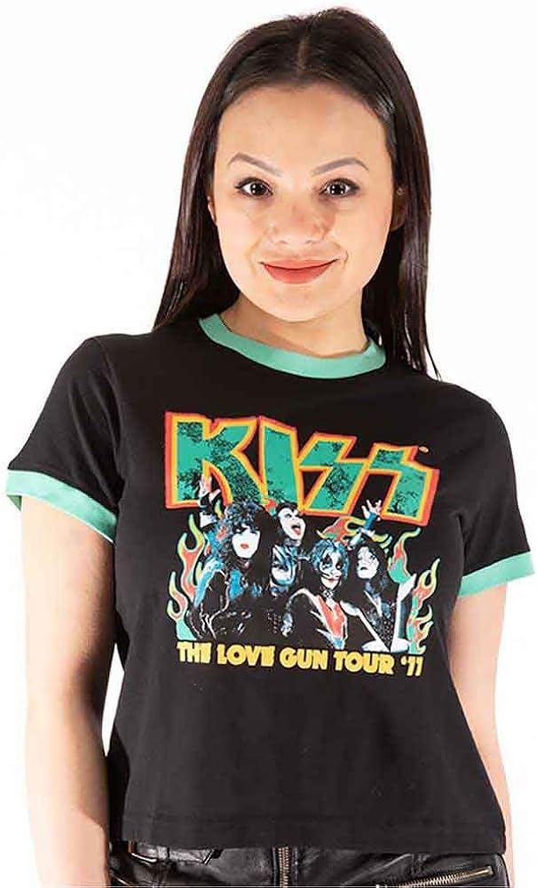 Amazon.com: KISS Crop Top T Shirt St Paddys Band Logo Official