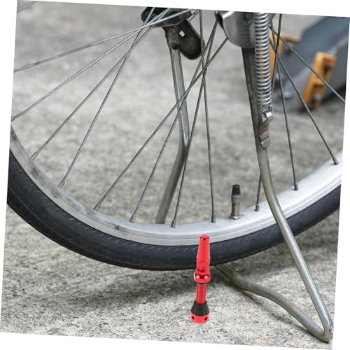 Set de Válvula de Vacío Francesa Roja de 40mm para Bicicleta Kit de Válvula Tubeless de Aleación de Aluminio Instalación Rápida miniatura 7