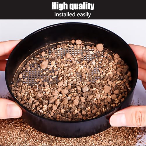 Mikiuly Gartensieb Rund,Gartensieb Sieb Aus Kunststoff,Regulierbares Gartensieb Aus Kunststoff,4 in1 Garten Rundsieb,Durchwurfsieb Rund Gartensieb,Erdsieb Für Garten,für Erde,Kompost,Saatgut,Schwarz