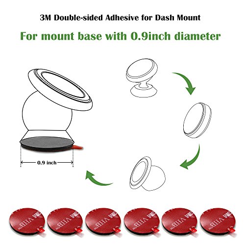 Pop-Tech 3M Sticky Adhesive Replacement, Sticker Pads Tapes Accessories Pack For Magnetic Phone Car Mount And Grip Mount Base, Includes Rectangle Metal Plate & Round Magic Plate, Protective Films #TOP1