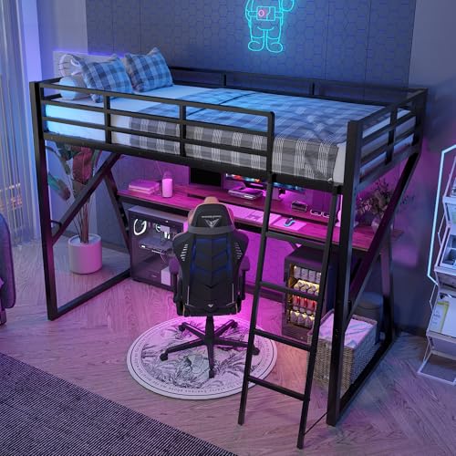Cama alta con escritorio LED soluciona falta de espacio en dormitorios juveniles 2