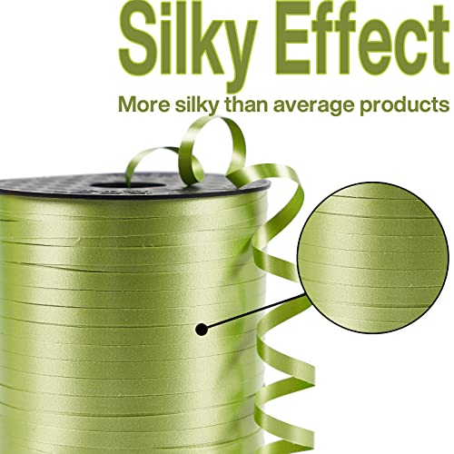 Image of PartyWoo Green Ribbon - 500 Yard Curling Ribbon for Crafts, Balloon String, Gift Wrapping, Florist Flowers (1 Roll)