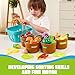 JOYIN Learning Toys Play Food Set for Toddlers, Cutting Food for Preschool Activities, Play Kitchen Accessories, Educational Toys, Color Sorting Set for Boys & Girls, Gifts for Christmas