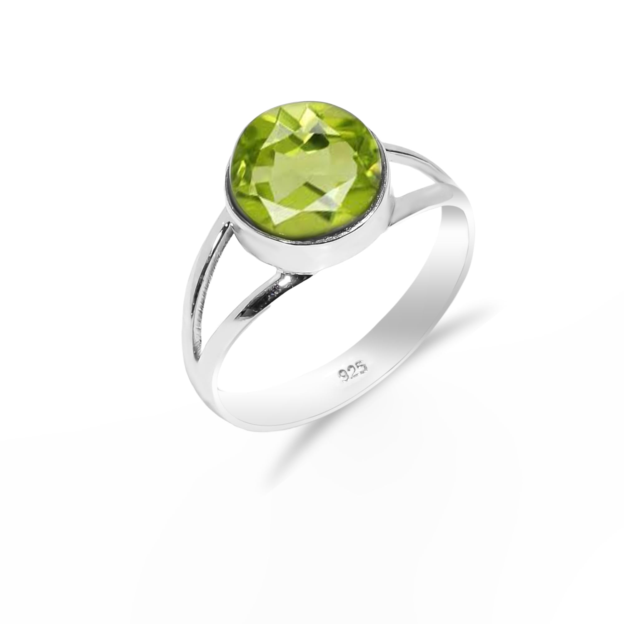 Bague péridot argent 925 : le bijou idéal en pierre ronde