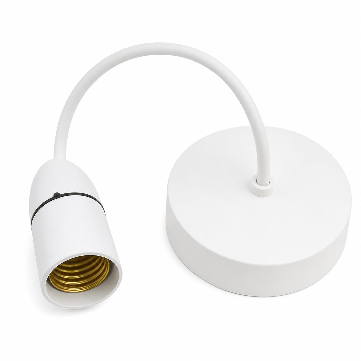 Velumis Ceiling Pendant Light Fitting E27, White E27 Ceiling Rose with Short Cable and Screw Lamp Holder, 6A 250V Light Pendant Fitting for Bedroom, Kitchen, Dining Room, Hallway and Home Lighting