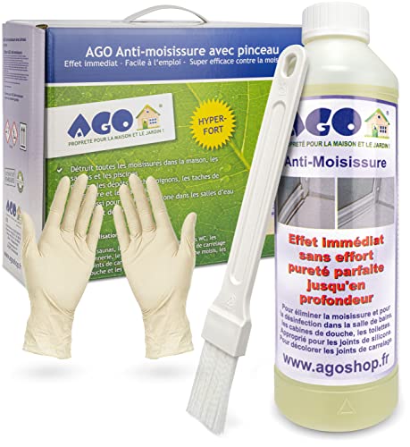 AGO 500 ml anti-moisissure avec pinceau-produit actif et le plus puissant contre la moisissure. Pour murs et joints de silicone.