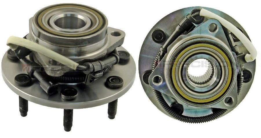 Image of TRQ 2 Piece Front Wheel Bearing & Hub Assembly Set 4WD Compatible with 2000-2003 Ford F-150 2004 F-150 Heritage 1997-1999 F-250