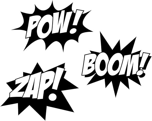 Miniatura 4 de Calcomanía de vinilo para pared, Boom Zap Pow, 12 x 27 pulgadas, calcomanía divertida de superhéroe inspirador de moda para el hogar, dormitorio,