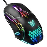 FVF Gaming Mouse Wired, 6400 DPI Adjustable, 7 Programmable Buttons, Ergonomic Game|RGB|USB Computer Mice, Gamer Desktop Laptop PC Gaming Mouse, 7 Buttons for Windows XP/7/8/10 Mac OS Linux