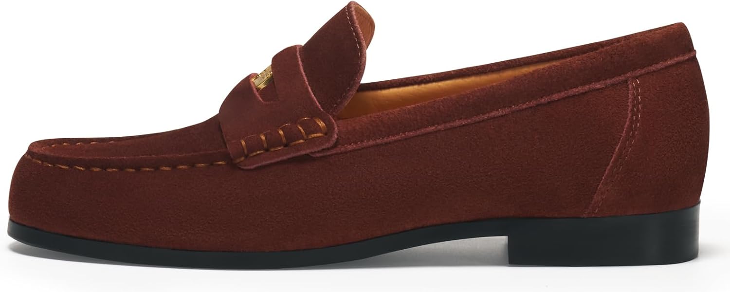Journey West Ivy Style Suede Slip-on Penny Loafers Shoes for Women - Image 3
