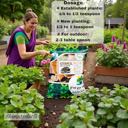 Image of Horn Meal for Garden Plants and Leafy Vegetables | Rich in Nitrogen| Natural and Organic | NPK 12-2-0 Fertilizer (1.9 Kg)