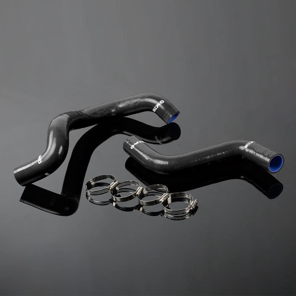 G-PLUS Silicone Radiator Hose Kit w/Clamps Compatible With 1995-1999 NISSAN Maxima VQ30DE VQ 3.0L (Black 2 PCS)