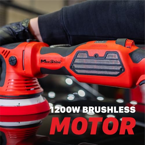 Image of Maxshine MB15 Pro Brushless Dual Action Polisher - 15mm Long Throw Car Buffer with 5 inch Backing Plate, 1200W Motor & Variable Speed - Auto Detailing Tool for Cars, Trucks, SUVs & Boats, Paint Correction