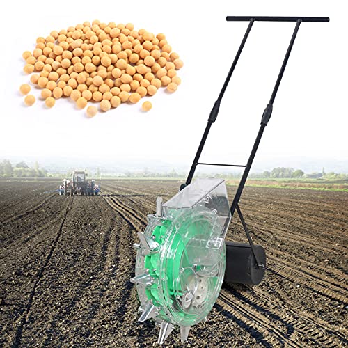 TBVECHI Spreaders, Hand-Push Roller Seeder Garden Seeder with 12 Seed Plates Corn Soybean Fertilizer Machine Manual Peanut Planter Garden Push Seeder for Lawn & Garden Planting Depth 1.4-3in