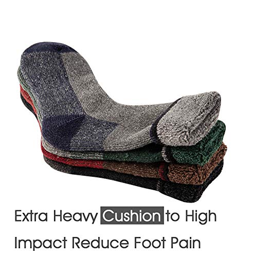 KAVANYISO Men's Merino Wool Hiking Socks Breathable Athletic Crew Thicken(1Pairs Grey 10-13) — view 6