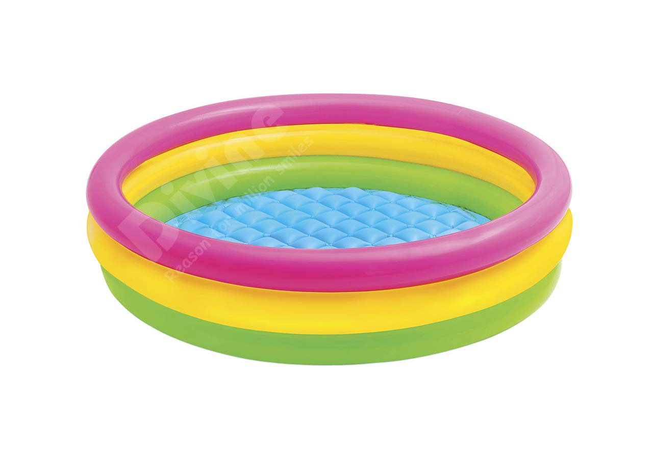 D DIVINE Reason for million smiles Inflatable Baby Pool Colorful Kiddie Pools Bath Tub for Kids Water Swimming Splashpool - Air Ring's Wall and a Soft Floor for Comfort (4 Feet)