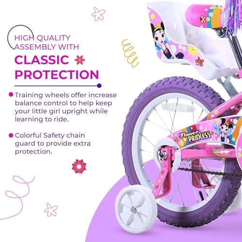 Titan 081-8116 Girl'S Flower Princess Bmx Bike For 4-9 Years Girls With Training Wheels 16 Inch Kids Toddler Bicycle thumb #5