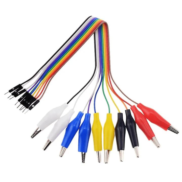 Alligator Clip to Male Jumper Cable, 20cm, 10 Pin Test Lead Wire for Breadboard and DIY Electronics-picture-35