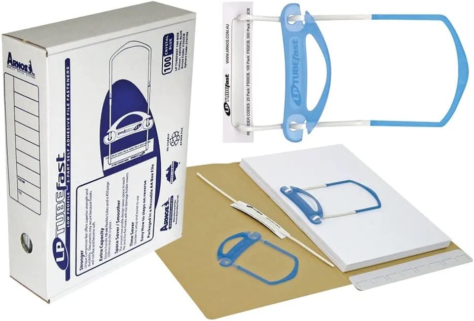 Arnos 276102 LP Tubefast File Fastener Self-adhesive 3 Part Ref F502CB [Pack of 100]