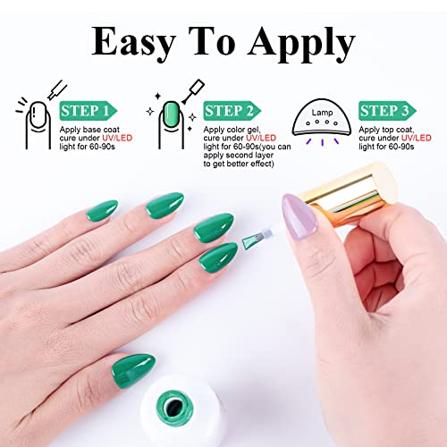 Imtiti Gel Nail Polish, 1 Pcs 0.5 Fl Oz Emerald Green Color Gel Polish Soak Off Led U V Nail Gel Polish Nail Polish Diy Nail Art Starter Manicure Salon Gel Nail Kit For Women Girls #TOP5