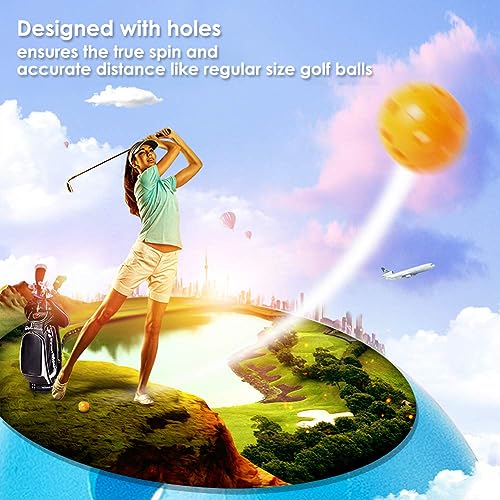 image for THIODOON Practice Golf Balls - Limited Flight, 40mm Hollow Plastic, Co