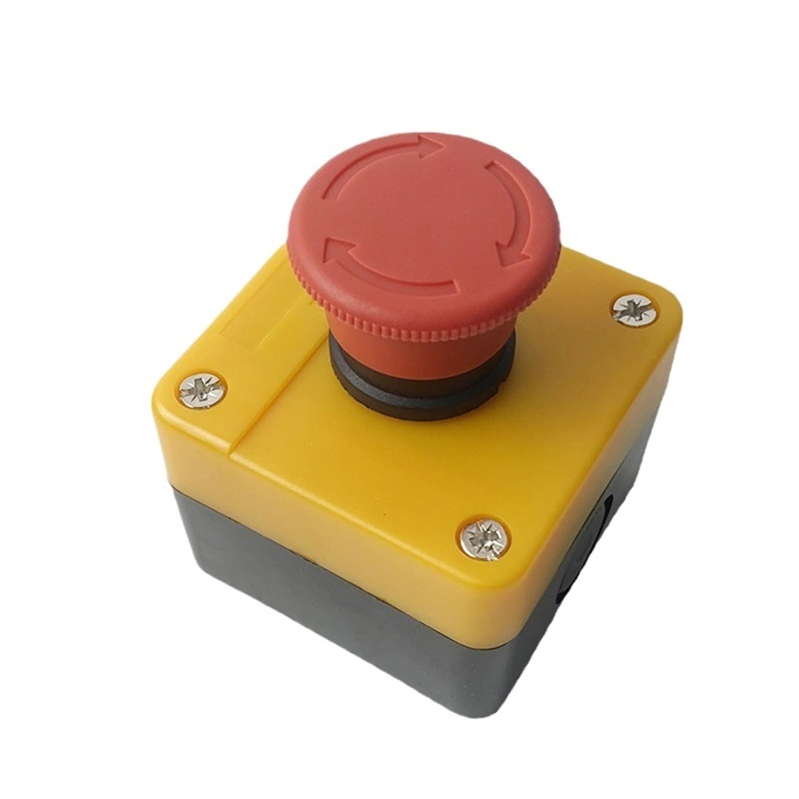 Caja de control protectora de parada de emergencia, caja de interruptor de botón pulsador de parada de emergencia con cabeza de seta roja de 22mm