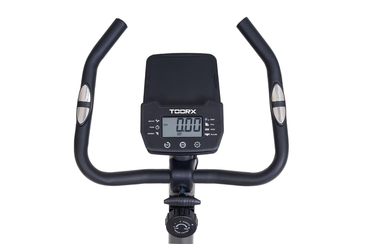 Toorx BRX-65 [Cyclette Magnetica Bici da Camera Fitness 8 Livelli Resistenza] Bike Cardio Home Training con Volano Magnetico Display LCD Sensori Pulsazioni Sella Regolabile Allenamento Casa