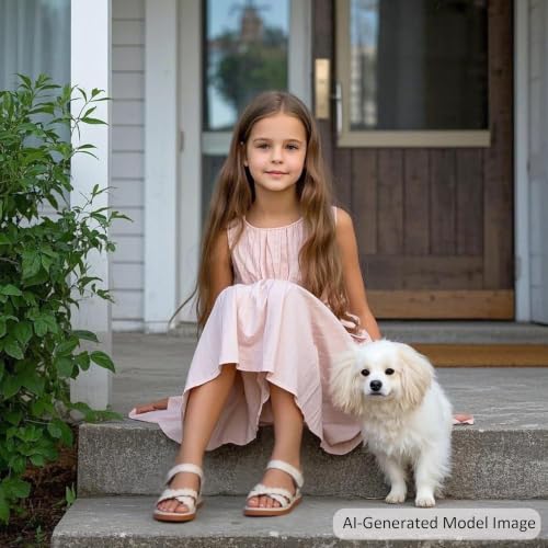 Image of Felix & Flora Toddler Girl Sandals - Little Girl Easter Dress Shoes Lightweight Open Toe Beach Holiday Flats