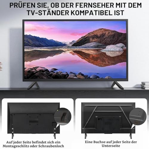 Miniatura 3 de Lunaanda Patas Para Tv Universal, Soporte Tv De Mesa Con Patas Antideslizantes Y Tornillos Para Tvs Lcd Led Plasma De 32-65 Pulgadas, Pie Television Universal Negro, Distancia De Agujeros De 2-5.5 Cm