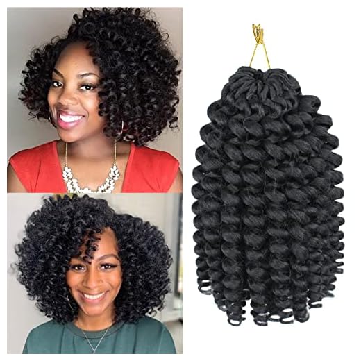 Vustbeauty Jamaican Bounce Curly Crochet Hair 8 Inch 5 Packs Wand Curl Crochet Hair Braids Short Curly Braiding Hair Extensions For Black Women(8inch, 1b)