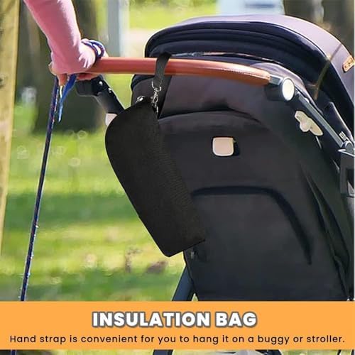 Xspring Yalıtımlı Şişe Çantası, Termal Bebek Biberon Çantası, Pamuk Astarlı Emzirme Çantası, Taşınabilir Anne Sütü Saklama Çantası, Bakıcı ve Seyahatler İçin Pratik Çözüm (Siyah) - Görsel 5