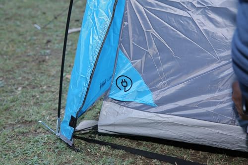 Image of 4 Person Camping Tent | Waterproof 1200mm | Ventilation Windows |Portable | ET1104 | Aqua Blue