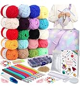Bernat Baby Blanket Yarn Coopay Crochet Kit Portable Crochet Set With Yarn, Crochet Hooks Erg Knitting Kit